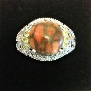 Mojave Orange Turquoise Ring